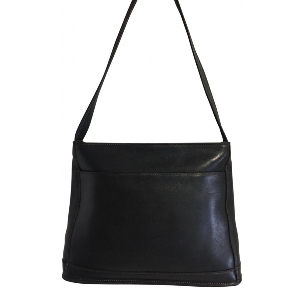 Coach vintage black leather shoulder handbag